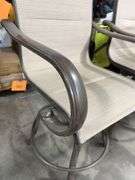 AS IS - (4) ALL WEATHER SWIVEL PATIO CHAIRS - BROWN