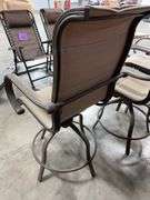AS IS - (4) ALL WEATHER SWIVEL PATIO CHAIRS - BROWN