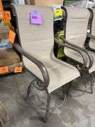 AS IS - (4) ALL WEATHER SWIVEL PATIO CHAIRS - BROWN