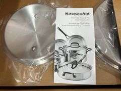 KITCHENAID 9PC STAINLESS STEEL COOKWARE SET IN BOX