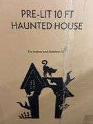 AS IS - 8FT ANIMATED SCARECROW & 10FT HAUNTED HOUSE IN BOXES