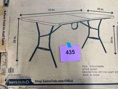 LIFETIME 6FT FOLD IN HALF TABLE IN BOX - WHITE