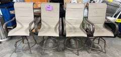AS IS - (4) ALL WEATHER SWIVEL PATIO CHAIRS - BROWN