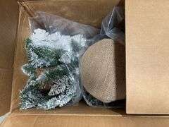 3PC PRE LIT FROSTED TREES IN BOX - FLOCKED