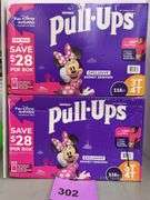 (2) BOXES OF HUGGIES PULL UPS DIAPERS - SIZE 3T/4T