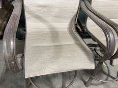 AS IS - (4) ALL WEATHER SWIVEL PATIO CHAIRS - BROWN