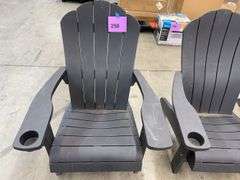 AS IS - (3) KETER ADIRONDACK CHAIRS - GREY