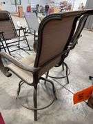 AS IS - (4) ALL WEATHER SWIVEL PATIO CHAIRS - BROWN
