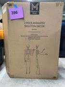 2PC ANIMATED SKELETON DECOR IN BOX - BRONZE
