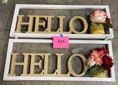(2) 36"x 14" HELLO SIGNS