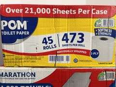 BOX OF PAPER TOWELS & BOX OF TOILET PAPER