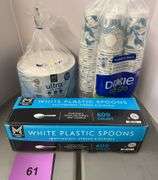 3PC SERVEWARE LOT - PLATES, CUPS & SPOONS