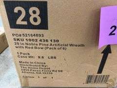 (6) 20" NOBLE PINE ARTIFICIAL WREATHS IN BOX