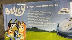KIDS BLUEY 12V CONVERTIBLE RIDE ON IN BOX