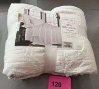 HOMTHREADS KING BEDSPREAD SET - WHITE