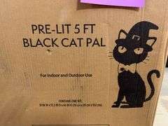 AS IS - (2) PRE LIT 5FT BLACK CAT PALS IN BOXES