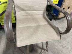 AS IS - (4) ALL WEATHER SWIVEL PATIO CHAIRS - BROWN