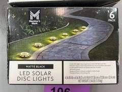 (2) 6PC LED SOLAR DISC LIGHTS IN BOXES - MATTE BLACK