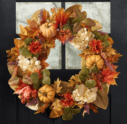26" HARVEST WREATH IN BOX - HYDRANGEA