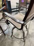 AS IS - (4) ALL WEATHER SWIVEL PATIO CHAIRS - BROWN