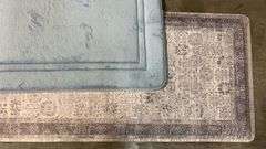 20"x 60" CUSHION MAT & MEMORY FOAM BATH MAT - GREY & BLUE