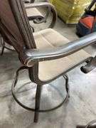 AS IS - (4) ALL WEATHER SWIVEL PATIO CHAIRS - BROWN