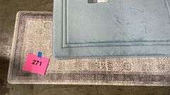 20"x 60" CUSHION MAT & MEMORY FOAM BATH MAT - GREY & BLUE