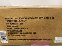 KITCHENAID 9PC STAINLESS STEEL COOKWARE SET IN BOX