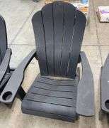 AS IS - (3) KETER ADIRONDACK CHAIRS - GREY