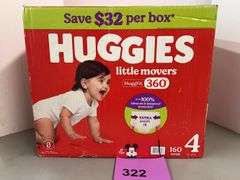 BOX OF HUGGIES DIAPERS - SIZE 4