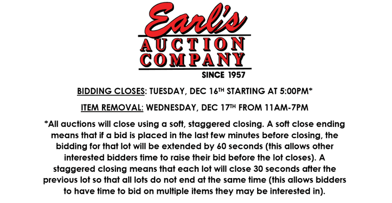 ENDS TUESDAY! ONLINE AUCTION 12/11-12/16 (PURPLE)