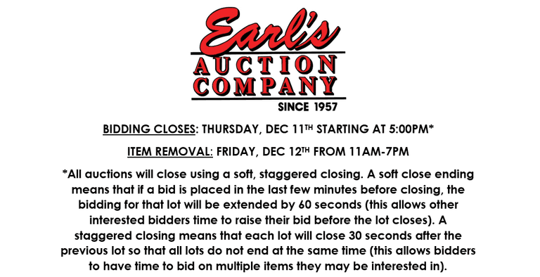 ENDS THURSDAY! ONLINE AUCTION 12/9-12/11 (BLUE)