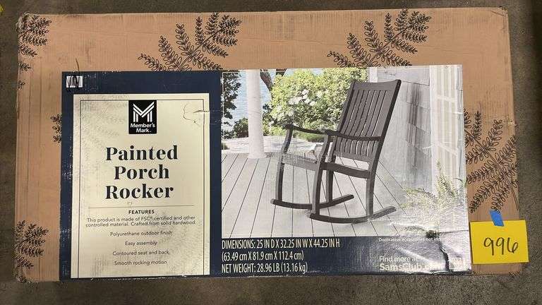 PAINTED PORCH ROCKER IN BOX - Earl's Auction Company