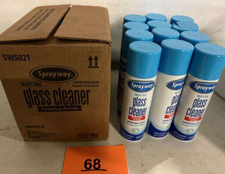 Sprayway Glass Cleaner - Pack Of 6 Cans, Streak-Free For Windows, Mirrors, Chrome, Tile
