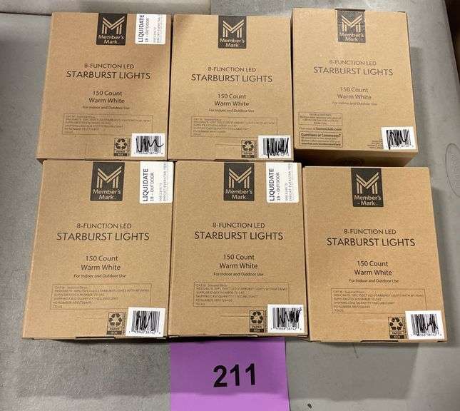 (6) BOXES OF 8-FUNCTION LED STARBURST LIGHTS IN BOXES - Earl's Auction ...