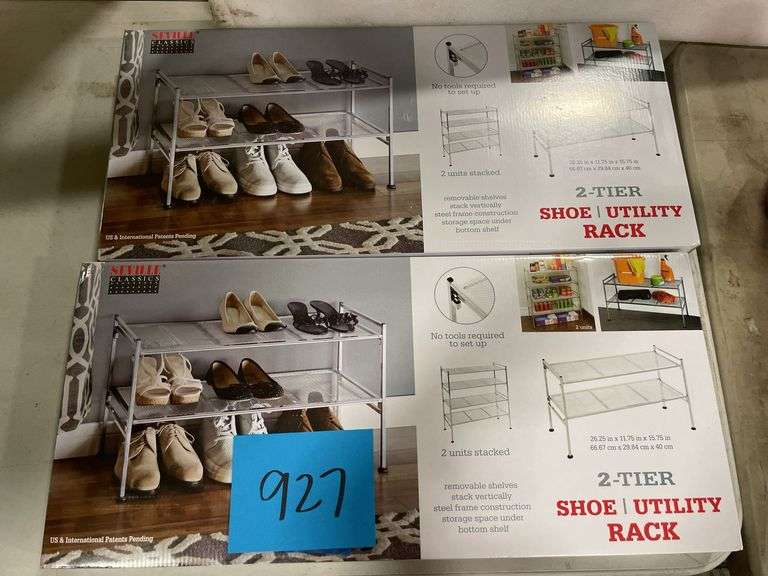 (2) SEVILLE CLASSICS 2 TIER SHOE UTILITY RACKS IN BOXES - Earl's ...