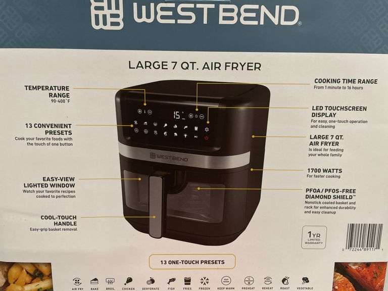 WESTBEND LARGE 7QT AIR FRYER IN BOX
