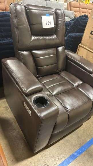 ABBYSON LIVING HOME THEATER POWER RECLINER - BROWN
