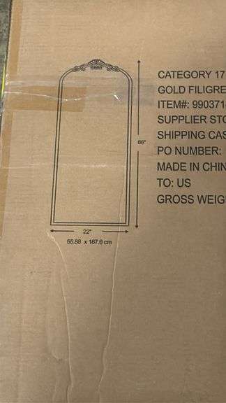 GOLD FILIGREE EASEL MIRROR IN BOX