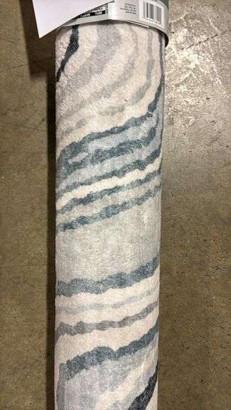 6X9FT WASHABLE RUG - BLUE/CREAM