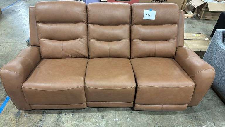COOPER LEATHER POWER RECLINER - BUTTERNUT