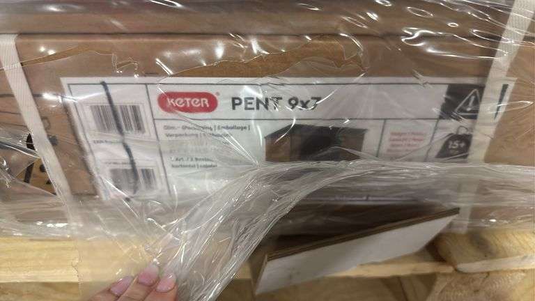 NEW KETER PENT 9X7 STORAGE SHED IN BOX