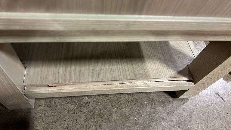 AS IS - BECKI OWENS SINGLE SINK VANITY - BROWN & WHITE