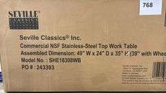 SEVILLE CLASSICS STEEL TOP WORK TABLE IN BOX