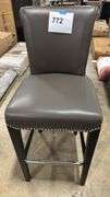 NAILHEAD TRIM BAR STOOL - GREY
