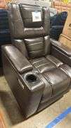 ABBYSON LIVING HOME THEATER POWER RECLINER - BROWN