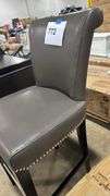 NAILHEAD TRIM BAR STOOL - GREY
