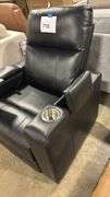 AS IS - HOME THEATER POWER RECLINER W/ TRAY TABLE - BLACK