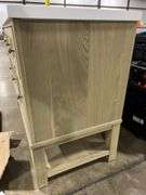 AS IS - BECKI OWENS SINGLE SINK VANITY - BROWN & WHITE