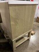AS IS - BECKI OWENS SINGLE SINK VANITY - BROWN & WHITE